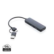 RCS recycled plastic USB hub with dual input image