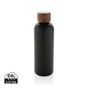 Wood RCS certified recycled stainless steel vacuum bottle image