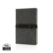 Deluxe hardcover PU notebook A5 with phone and pen holder image