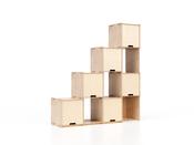 Modular Display Shelving – ESPOSIT Scacco Matto x6 Natural