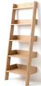 Ladder Solid Oak Bookcase | Leaning Oak Ladder Shelf Ireland image