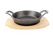 Cast iron dish with a wooden base, 155mm image