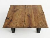 Square Nature Live Edge Oak Coffee Table | Custom Made Coffee Table Ireland image