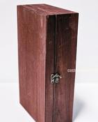 Hinged Lid 2 Bottle Box - Burgundy x25 image