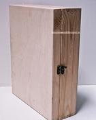 Hinged Lid 3 Bottle Box - Natural x25