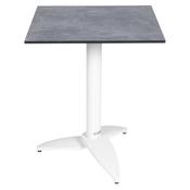 Fermob Leaf Bistro Table 60 × 60 cm – White Base, Light Concrete Top image