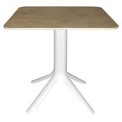 Fermob Stello 4 Bistro Table 80 × 80 cm – Cotton White Base, Stone Effect Top image