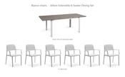 Nardi Alloro Extensible 6-Seater Dining Set - Alloro 140-210 Table + 6 Bora Chairs image