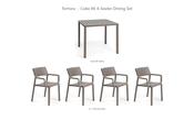 Nardi Cube 80 4-Seater Dining Set - Cube 80 Table + 4 Trill Armchairs image