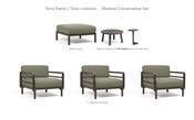 Nardi Maximo Conversation Set - 3 Maximo Armchairs + Pouf + Tavolino 70 Table + Tavolino 33 Side Table image