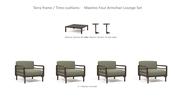 Nardi Maximo Four Armchair Lounge Set - 4 Maximo Armchairs + Tavolino 80 Table + 2 Tavolino 33 Side Tables image