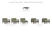 Nardi Maximo Sofa &amp; Armchairs Lounge Set - 3-Seat Modular Sofa + 2 Maximo Armchairs + Tavolino 80 Table image