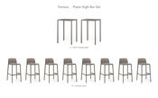 Nardi Piave High Bar Set - 2 Piave 70 High Tables + 8 Lido Bar Stools image