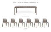 Nardi Rio Alu 140 Extensible 6-Seater Dining Set - Rio Alu 140 Table + 6 Bit Chairs image