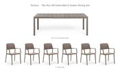 Nardi Rio Alu 140 Extensible 6-Seater Dining Set - Rio Alu 140 Table + 6 Bora Chairs image