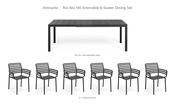 Nardi Rio Alu 140 Extensible 6-Seater Dining Set - Rio Alu 140 Table + 6 Doga Armchairs image
