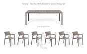 Nardi Rio Alu 140 Extensible 6-Seater Dining Set - Rio Alu 140 Table + 6 Trill Armchairs image