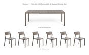 Nardi Rio Alu 140 Extensible 6-Seater Dining Set - Rio Alu 140 Table + 6 Trill Bistrot Chairs image