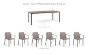 Nardi Tevere 147 Extensible 6-Seater Dining Set - Tevere 147 Table + 6 Tiberina Armchairs image