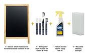 Securit Chalkboard Set - Deluxe Small Rubberwood Pavement Board in Beech 85 cm - Board + Waterproof Markers + Cleaner