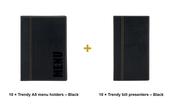 Securit Front-of-House Set - Trendy A5 Black - 10 Menu Holders + 10 Bill Presenters image