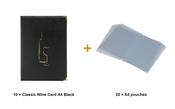 Securit Menu Set - Classic Wine Card A4 Black - 10 Menu Holders + 20 Extra Pouches