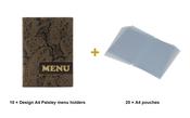 Securit Menu Set - Design A4 Paisley - 10 Menu Holders + 20 Extra Pouches image