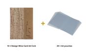 Securit Menu Set - Design Wine Card A4 Cork - 10 Menu Holders + 20 Extra Pouches