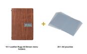 Securit Menu Set - Leather Ruga A5 Brown - 10 Menu Holders + 20 Extra Pouches image