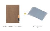 Securit Menu Set - Nature A4 Brown - 10 Menu Holders + 20 Extra Pouches image