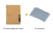 Securit Menu Set - Nature A5 Beige - 10 Menu Holders + 20 Extra Pouches image