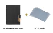 Securit Menu Set - Nature A5 Black - 10 Menu Holders + 20 Extra Pouches image
