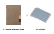 Securit Menu Set - Nature A5 Brown - 10 Menu Holders + 20 Extra Pouches
