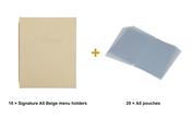 Securit Menu Set - Signature A5 Beige - 10 Menu Holders + 20 Extra Pouches image