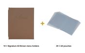 Securit Menu Set - Signature A5 Brown - 10 Menu Holders + 20 Extra Pouches