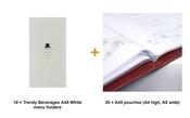 Securit Menu Set - Trendy Beverages A45 White - 10 Menu Holders + 20 Extra Pouches