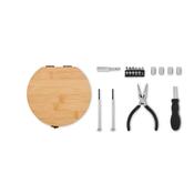 15 piece wooden tool set in bamboo case pack of 25