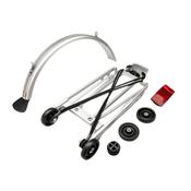 BROMPTON RACK SET COMPLETE INCL 4 ROLLERS + MUDGUARD - 6MM HOLES SILVER