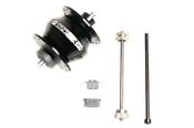 BROMPTON DYNAMO FRONT HUB + FITTINGS BLACK