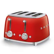 Smeg 50's Retro Style 4 Slice Pastel Red Toaster | TSF03RDUK image