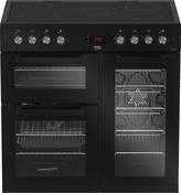 Beko 90cm Electric Range Cooker | Ceramic Hob | Black | KDVC90K