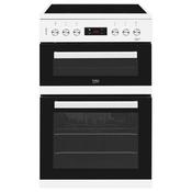 Beko 60Cm Double Oven Freestanding Electric Cooker With 4 Zone Ceramic Hob - White | KDC653W image