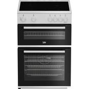 Beko 60Cm Twin Cavity Freestanding Cooker With Ceramic 4 Zone Hob - White | FTC6701W image