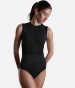 Turtleneck Dance Leotard with Zip-Front, Ribbed Accents &amp; Mesh Back - 2702
