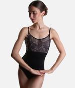 Idaira Floral Camisole Ballet Leotard, Classic Black - 31740 image