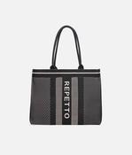 Medium Knitted Bag, Lightweight Dance Tote with Zip Closure - B0394