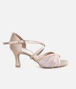 BL162 - Satin Ballroom &amp; Latin Dance Shoes for Women with Elegant Mesh Design image