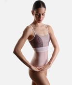 Professional Camisole Ballet Leotard with Embroidered Tulle - BRIGID CL Rose image