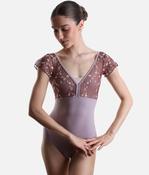 Luxury Embroidered Ballet Leotard, Cap Sleeve - DAFNE GL Charleston image