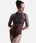 High Neck Ballet Leotard with Deep Triangle Back - SELENE CL Supernatural image